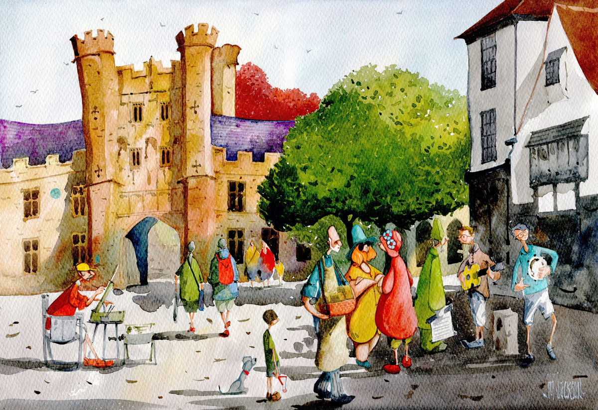 Artist Painting in wells